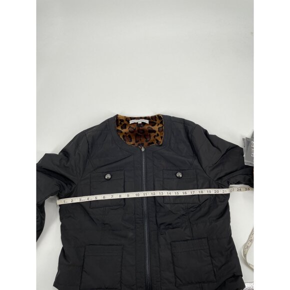 NWT Pamela McCoy Collection Reversible Quilted Faux Fur Leopard Print Jacket L - Picture 7 of 10